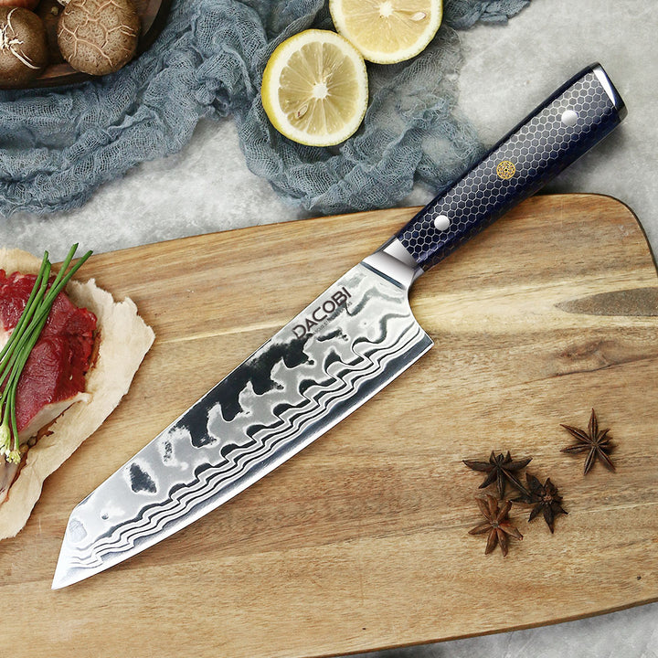 Professzionális Kiritsuke kés, 21cm, damaszkuszi acél C14 - DACOBI.hu