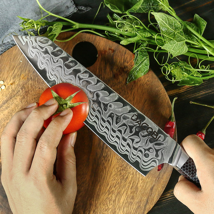 Professzionális Kiritsuke kés, 21cm, damaszkuszi acél C14 - DACOBI.hu