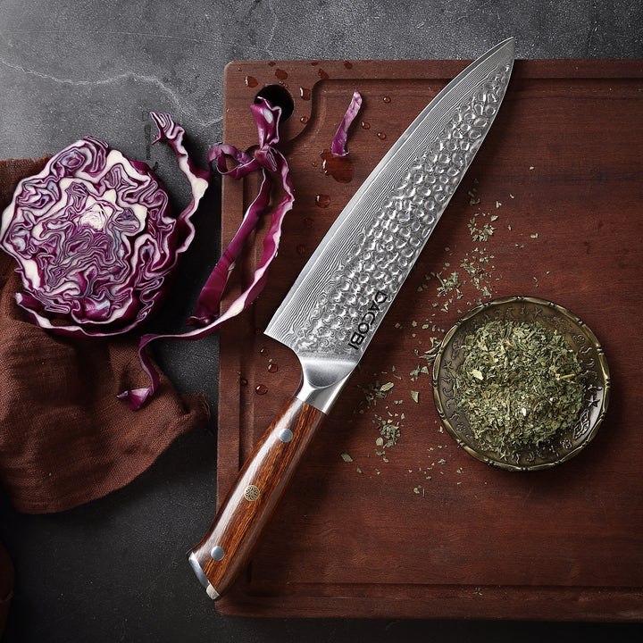 Szakmai szakácskés, 21cm, damaszkuszi acél C40 - DACOBI.hu