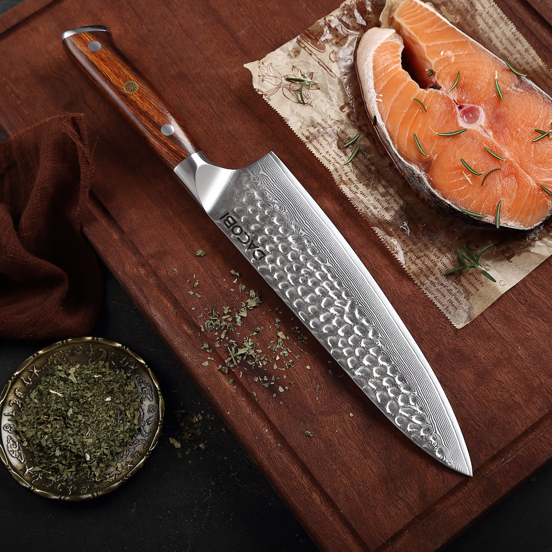 Szakmai szakácskés, 21cm, damaszkuszi acél C40 - DACOBI.hu