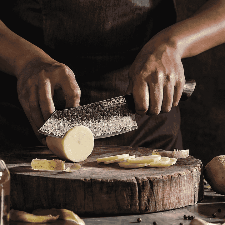 Professzionális Santoku kés, 19 cm, damaszkuszi acél C62