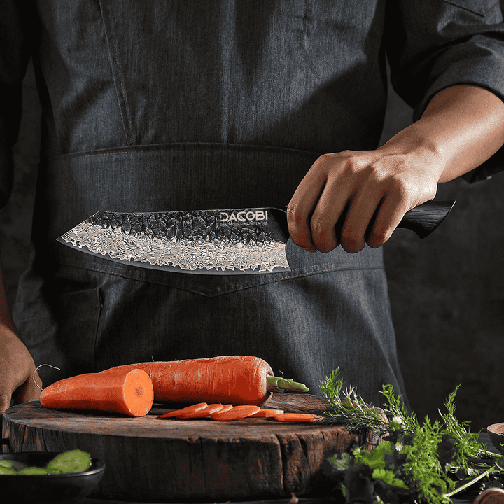 Professzionális Santoku kés, 19 cm, damaszkuszi acél C62