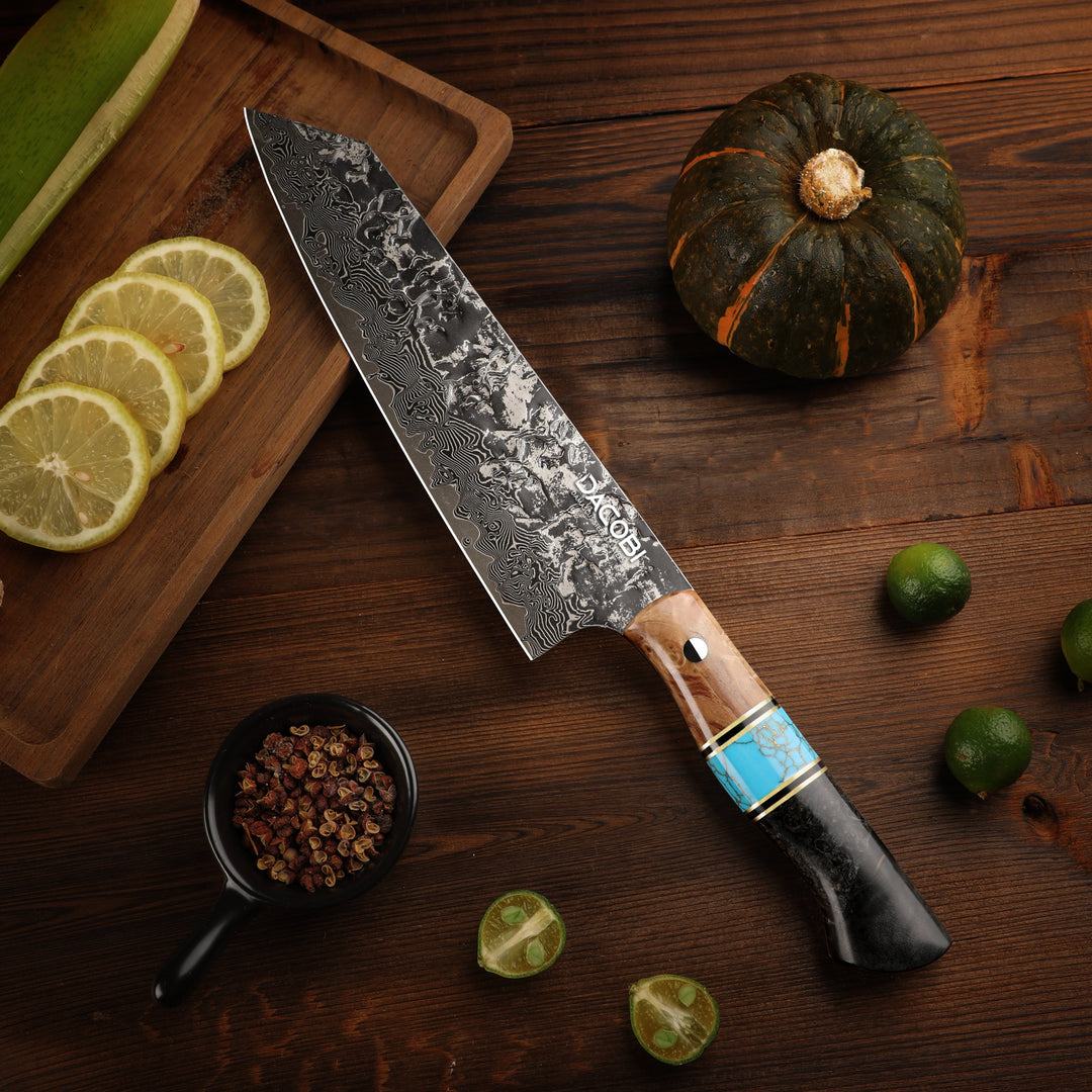 Professzionális Kiritsuke kés, 20.6 cm, damaszkuszi acél C68