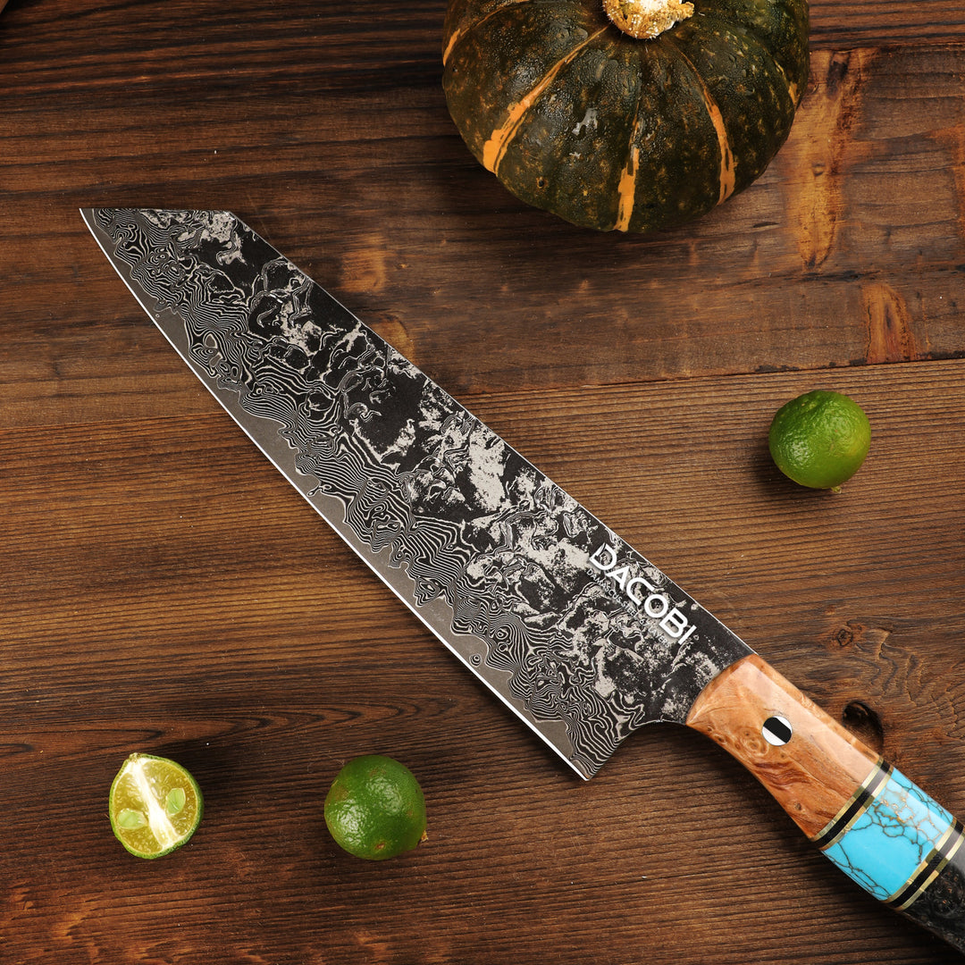 Professzionális Kiritsuke kés, 20.6 cm, damaszkuszi acél C68