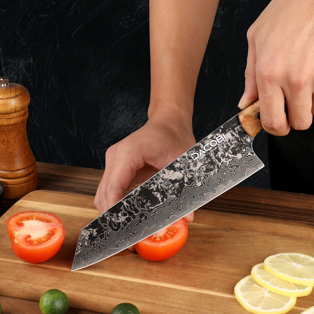 Professzionális Kiritsuke kés, 20.6 cm, damaszkuszi acél C68