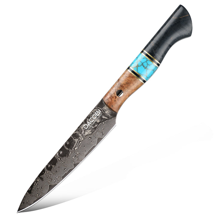 Konhyai kés, 12.8 cm, damaszkuszi acél C70