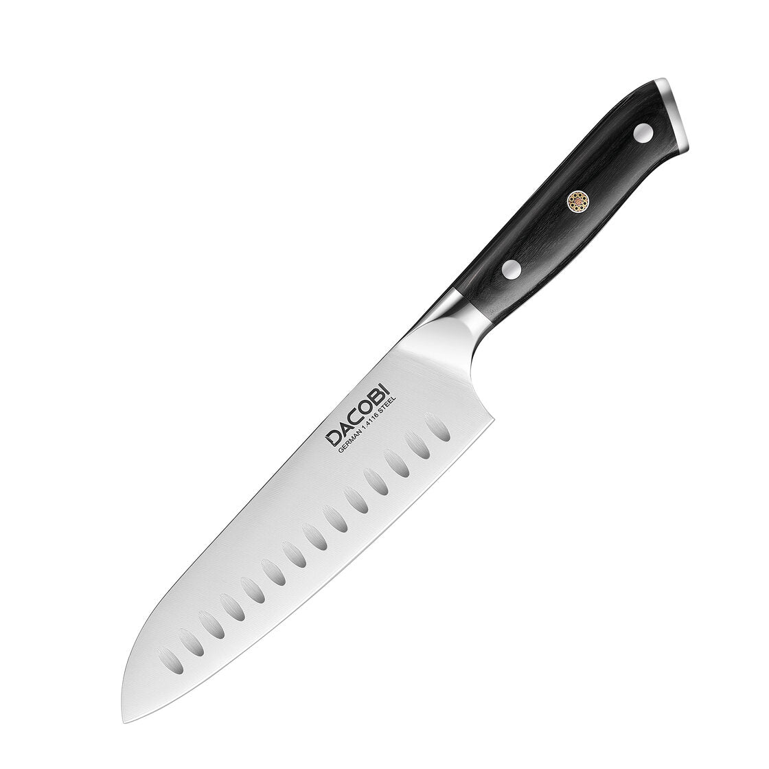 Professzionális Santoku kés, 18 cm, német acél C7 - DACOBI.hu