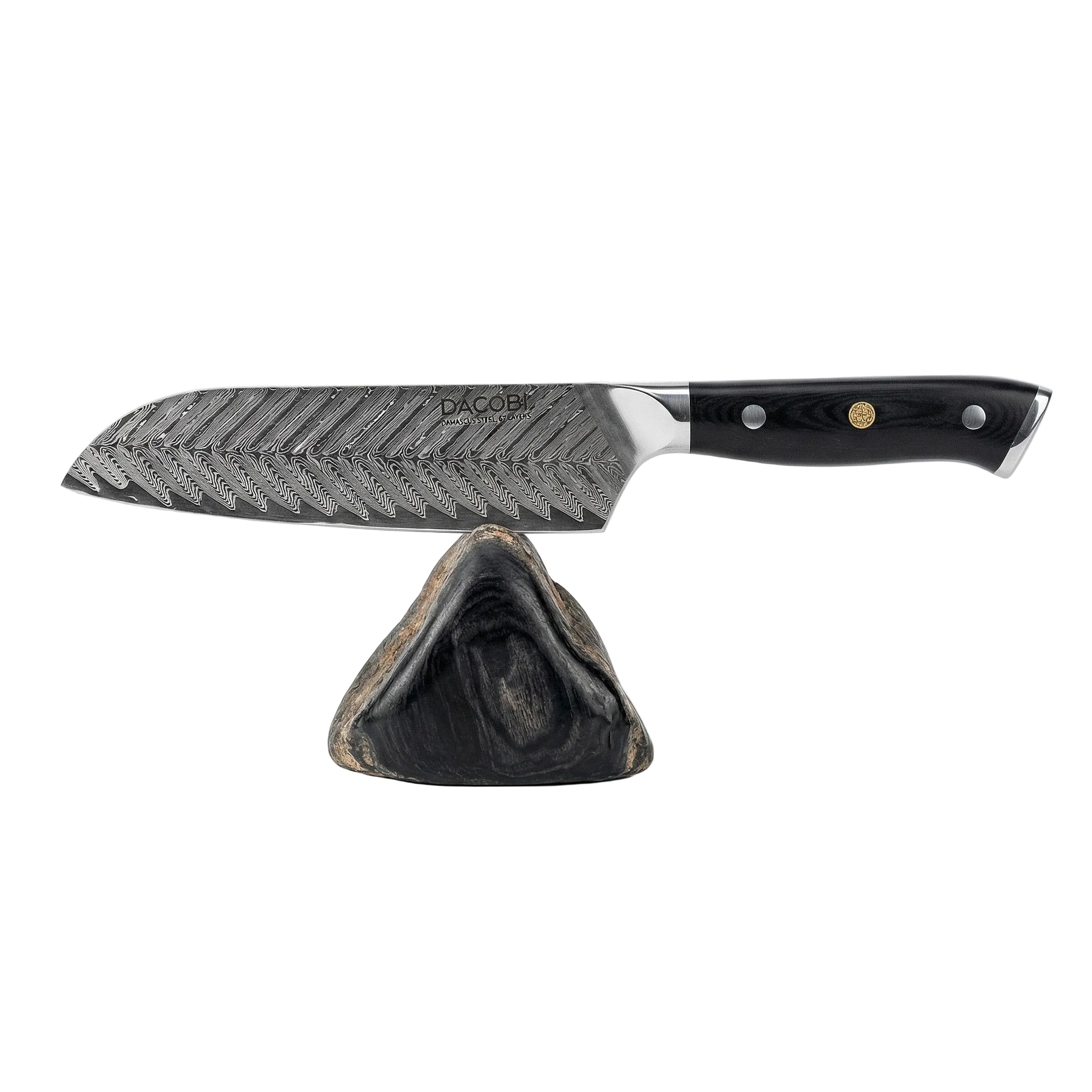 Professzionális Santoku kés, 17cm, damaszkuszi acél C26