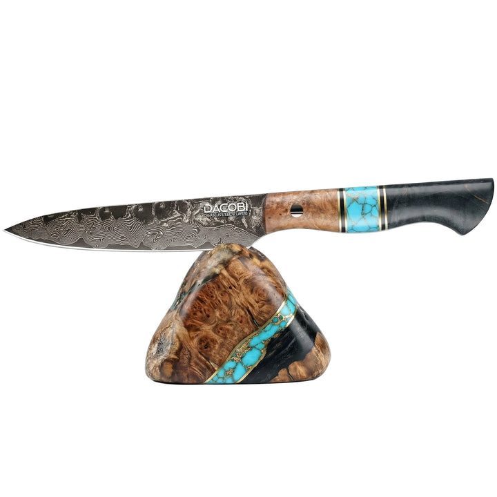 Konhyai kés, 12.8 cm, damaszkuszi acél C70