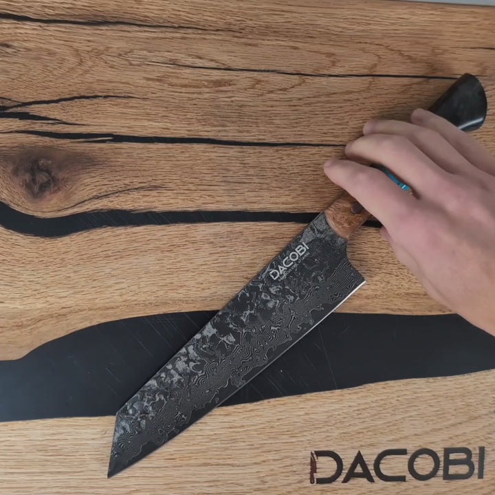 Professzionális Kiritsuke kés, 20.6 cm, damaszkuszi acél C68