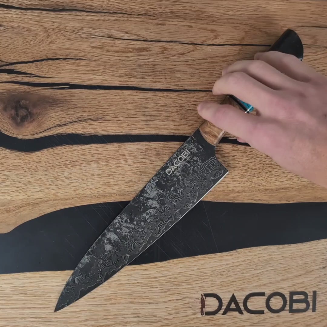 Szakmai szakácskés, 21.6 cm, damaszkuszi acél C67