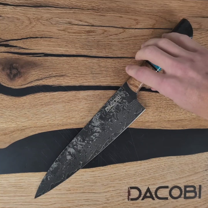 Szakmai szakácskés, 21.6 cm, damaszkuszi acél C67