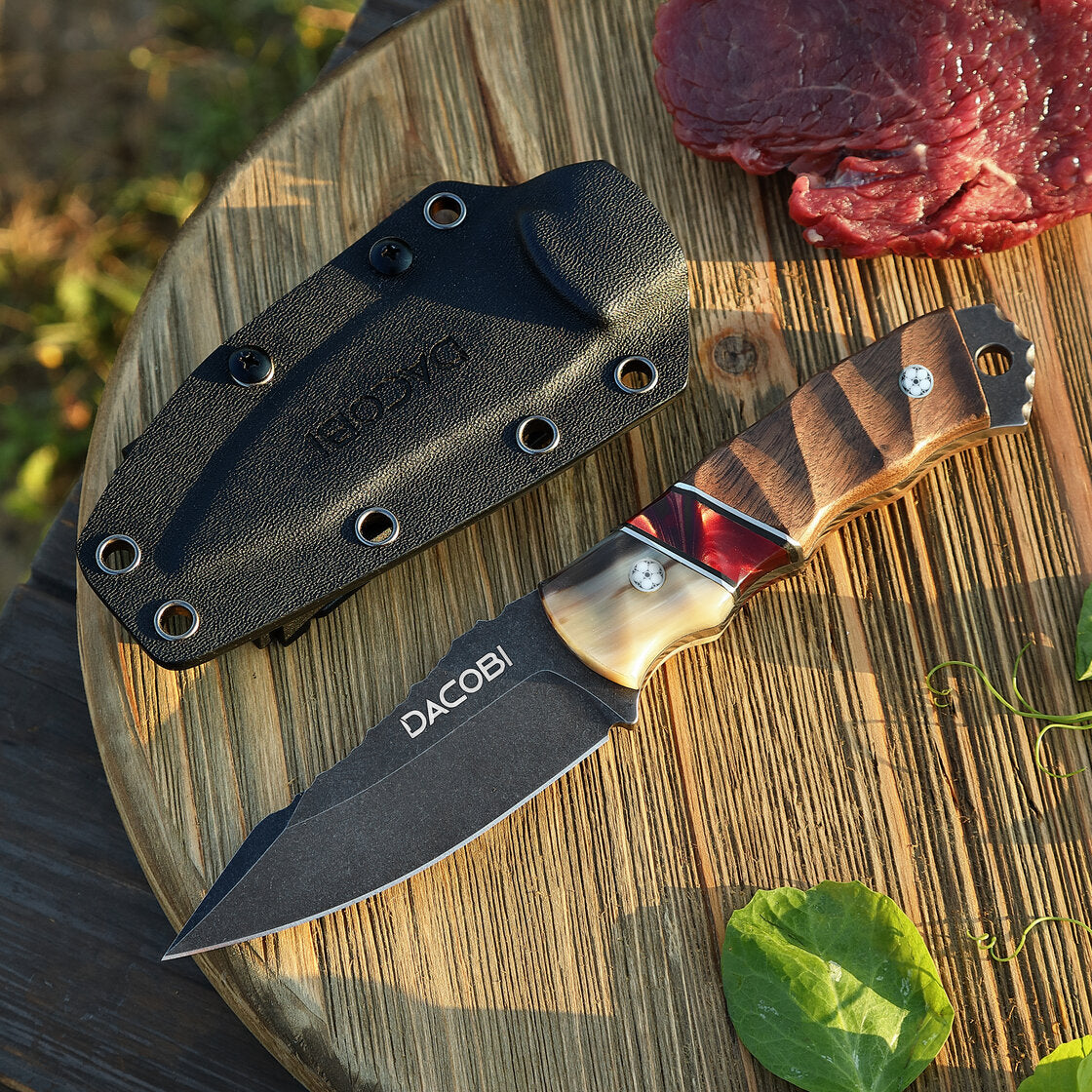 Grizzly kés, acél D2, dió nyél + agancs