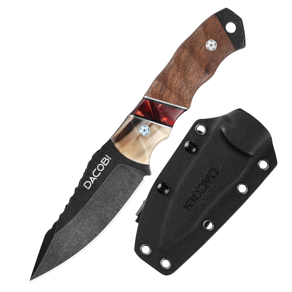 Grizzly kés, acél D2, dió nyél + agancs