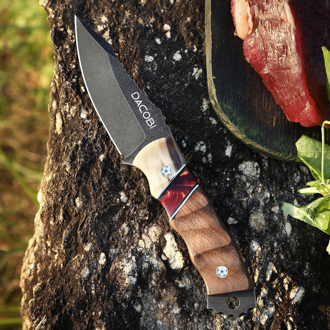 Grizzly kés, acél D2, dió nyél + agancs
