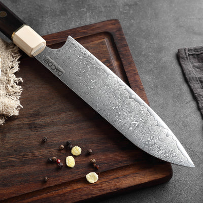 Professzionális santoku kés, damaszkuszi acél C12, 20.5 cm - DACOBI.hu