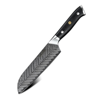 Professzionális Santoku kés, 17cm, damaszkuszi acél C26 - DACOBI.hu